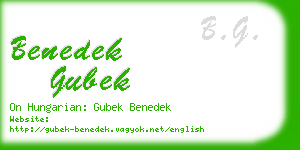 benedek gubek business card